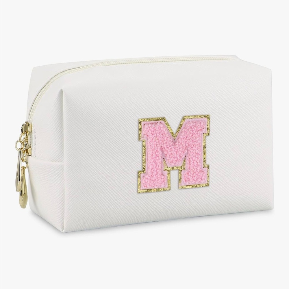 White and Pink Letter M Women's Bag
